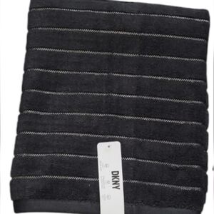 DKNY Charcoal Bath Towel with White Accents